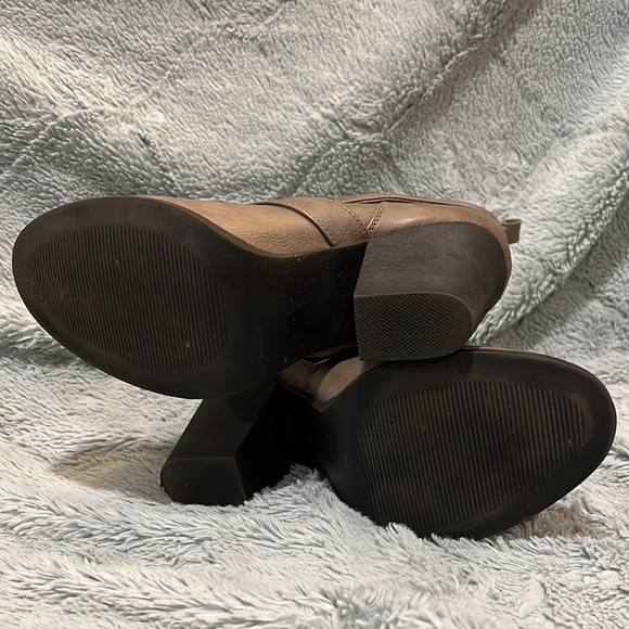 JustFab Taupe Buckle Boots - Picture 3 of 4